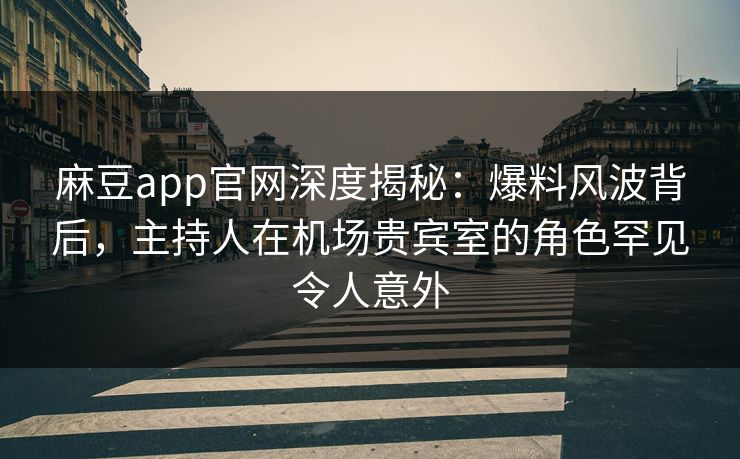 麻豆app官网深度揭秘：爆料风波背后，主持人在机场贵宾室的角色罕见令人意外