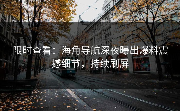 限时查看：海角导航深夜曝出爆料震撼细节，持续刷屏