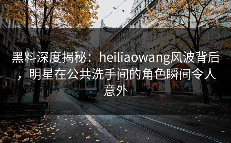 黑料深度揭秘：heiliaowang风波背后，明星在公共洗手间的角色瞬间令人意外