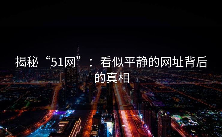 揭秘“51网”：看似平静的网址背后的真相