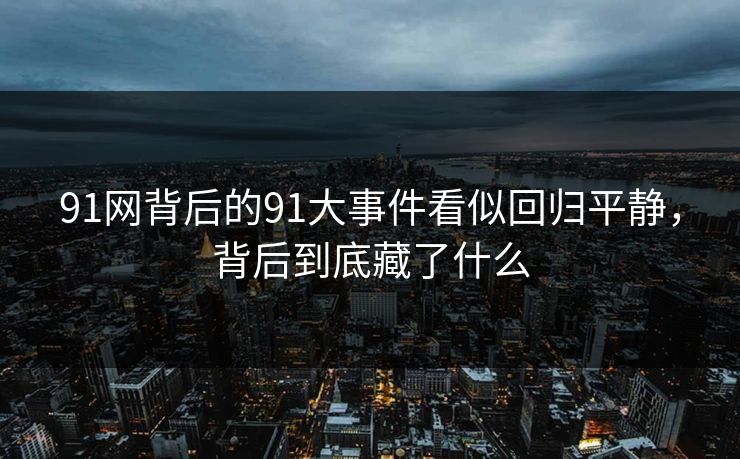 91网背后的91大事件看似回归平静,背后到底藏了什么 91网背后的91大事件看似回归平静,背后到底藏了什么